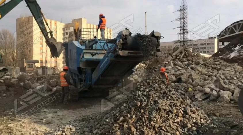 移動破碎站在現場處置建築垃圾